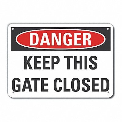Gate Operation Danger Sign 10x14in Alum