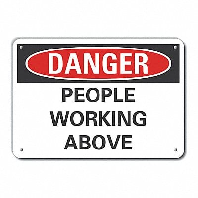 Rflct Overhead Hzrd Danger Sign 10x14in