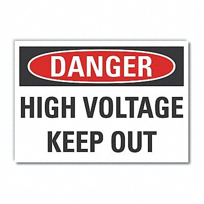 High Voltage Danger Lbl 5x7in Polyester