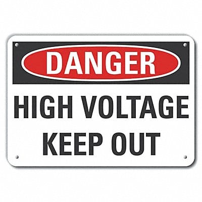 Rflct High Voltage Danger Sign 10x14in