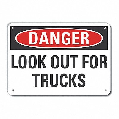 Rflctv Traffic Safety DangerSign 10x14in