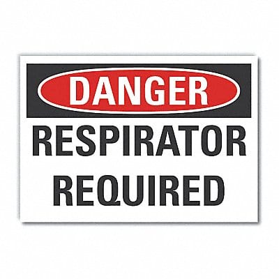 Resprtr Req Danger Rflct Label 7x10in