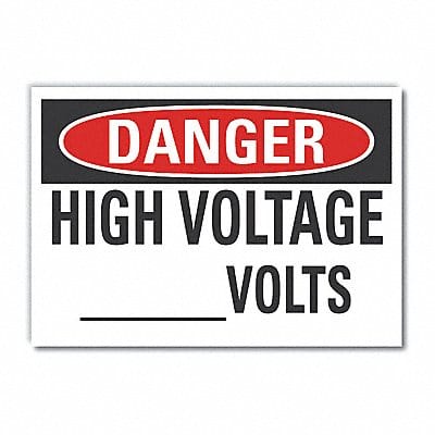 High Voltage Danger Lbl 5x7in Polyester