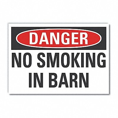 No Smoking Danger Lbl 3.5x5in Polyester