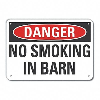 Rflct No Smoking Danger Sign 7x10in Alum