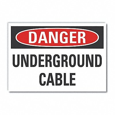 Underground Cable Danger Lbl 10x14in