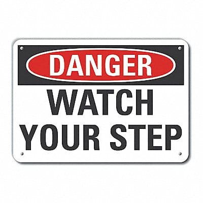 Alum Steps Danger Sign 10x14in Alum