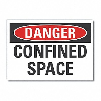 Confined Space DangerLbl 3.5x5in Polyest