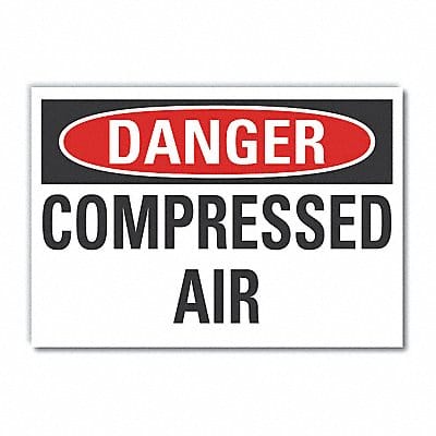 Compressed Air Danger Rflct Lbl 10x14in