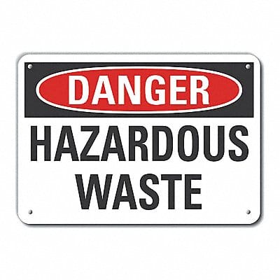 Rflct Hzrdous Waste Danger Sign 7x10in