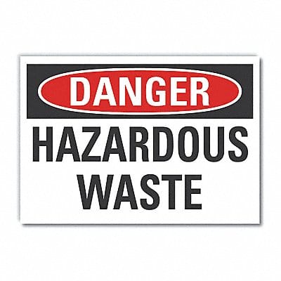 Hazardous Waste Danger Rflctv Lbl 7x10in