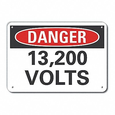 Rflct Voltage Danger Sign 10x14in Alum