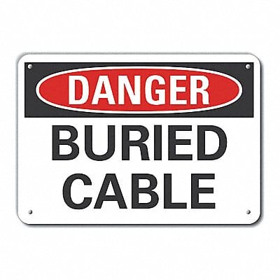 Alum Buried Cable Danger Sign 7x10in