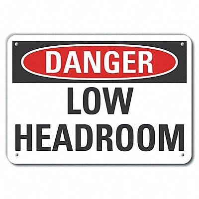 Alum Low Clearance Danger Sign 10x14in Alum Low Clearance Danger Sign 10x14in