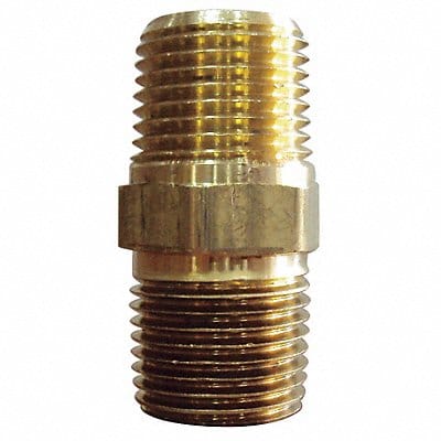 Hex Nipple Brass 1/2 in MNPT 10 PK