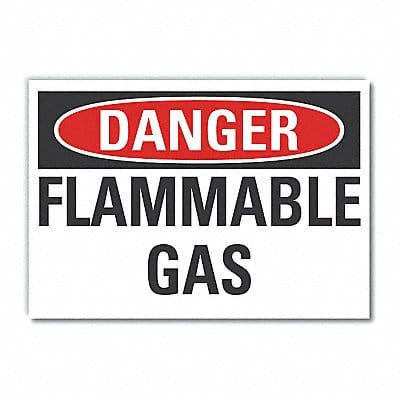 Flammable Gas DangerLbl 3.5x5in Polyest