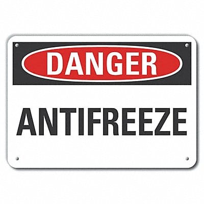 Rflct Antifreeze Danger Sign 10x14in
