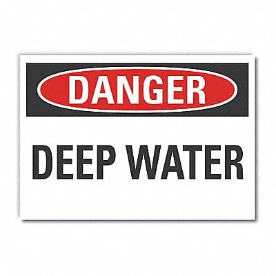 Water Safety Danger Lbl 3.5x5in Polyest