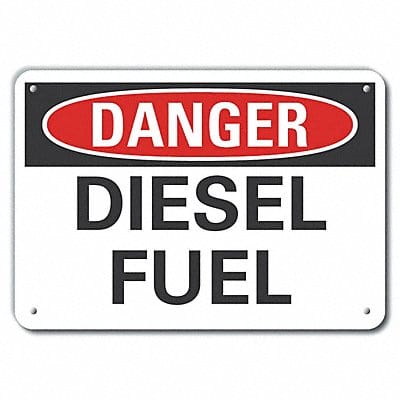 Rflct Diesel Danger Sign 10x14in Alum