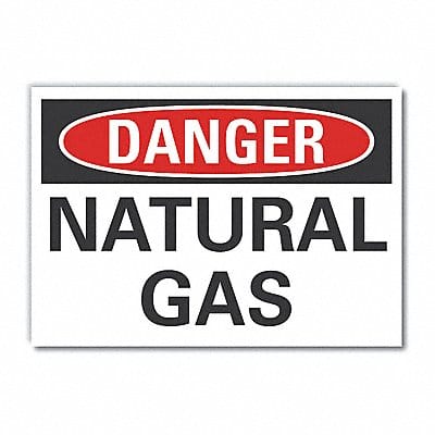 Natural Gas Danger labl 7inx10in Polyest
