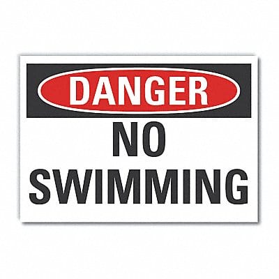 No Swimming Danger Rflct Lbl 10inx14in