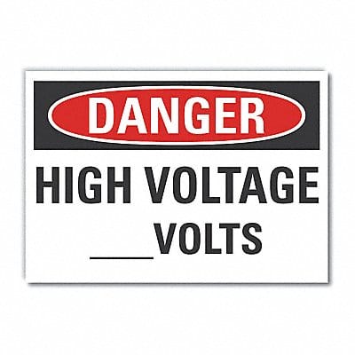 High Voltage Danger Lbl 5x7in Polyester