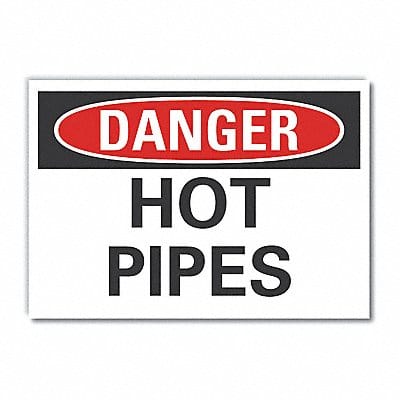 Hot Pipes Danger Rflct Label 7inx10in