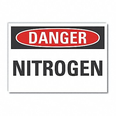 Nitrogen Danger Lbl 10inx14in Polyester