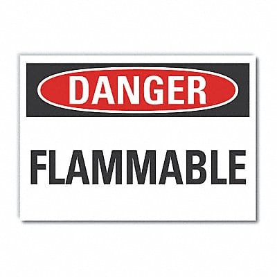 Flammable Mtrl Danger Labl 5x7in Polyest