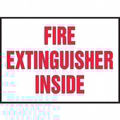 Sign Fire Extinguisher Inside 3-1/2 x5