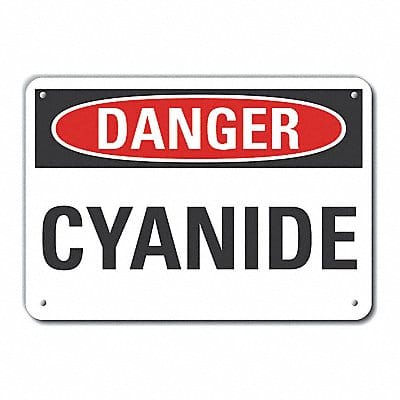 Rflct Cyanide Danger Sign 7x10in Alum