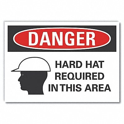 Hard Hat Danger Rflct Label 10inx14in