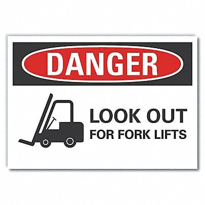 Lift Trck Trfc Danger Rflct Lbl 10x14in