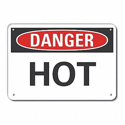 Rflct Hot Surface Danger Sign 10x14in