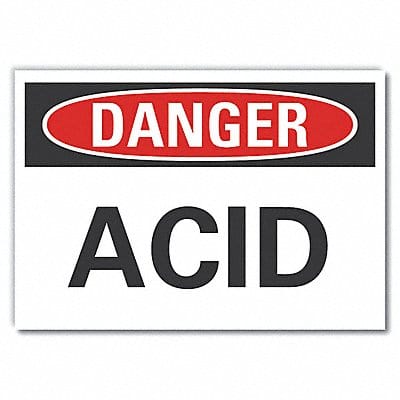 Acid Danger Label 7in x 10in Polyester