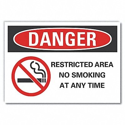 No Smoking Danger Rflct Label 5inx7in
