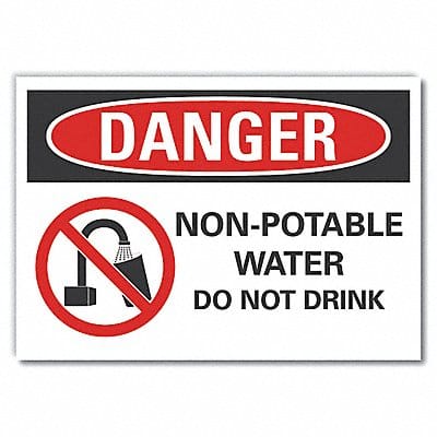 Potable Water Danger Rflct Lbl 3.5x5in