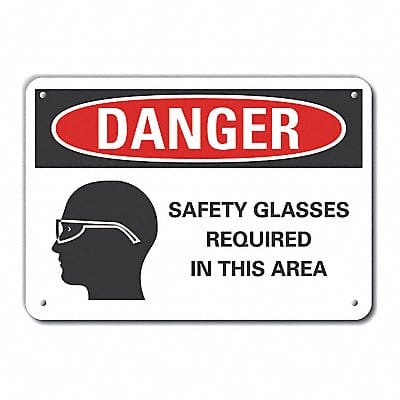 Alum Eye Danger Sign 10x14in Alum