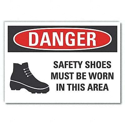 Foot Danger Rflct Label 5 in x 7 in