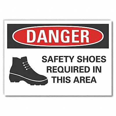 Foot Danger Rflct Label 5 in x 7 in