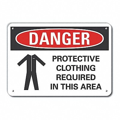 Rflct PPE Danger Sign 10x14in Aluminum