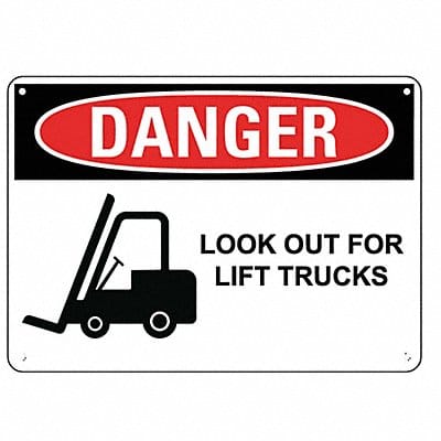 Lift Trck Trfc Danger Rflct Lbl 10x14in