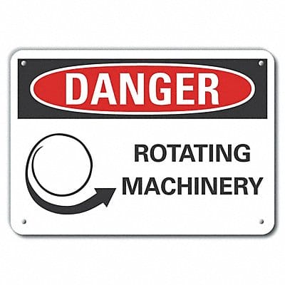 Rflct Rotating Mach. Danger Sign 7x10in