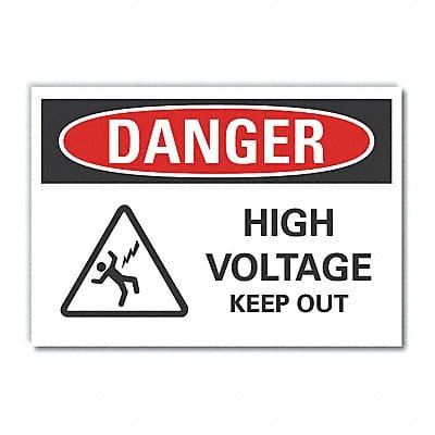 High Voltage Danger Rflctv Labl 7inx10in