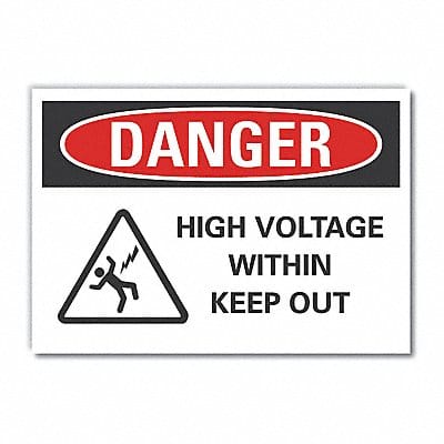High Voltage Danger Rflct Lbl 7inx10in