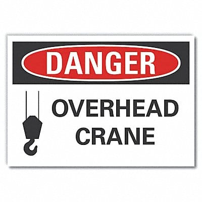 Crane Hoists Danger Lbl 10x14in Polyest