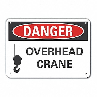 Rflct Crane Hoists Danger Sign 7x10in