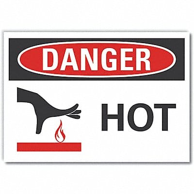 Hot Danger Label 7 in x 10 in Polyester