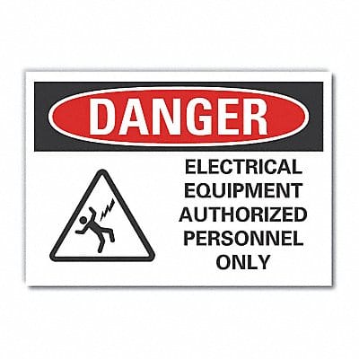 Elec Equip Danger Lbl 3.5x5in Polyester
