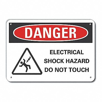 Rflct Elec Hzrd Danger Sign 7x10in Alum